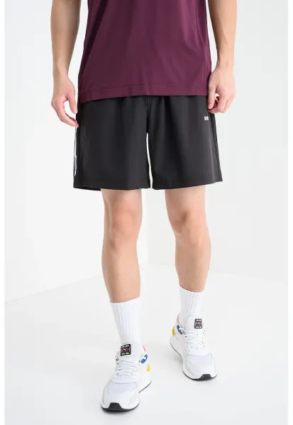 Bermude cu logo - pentru fitness - Negru