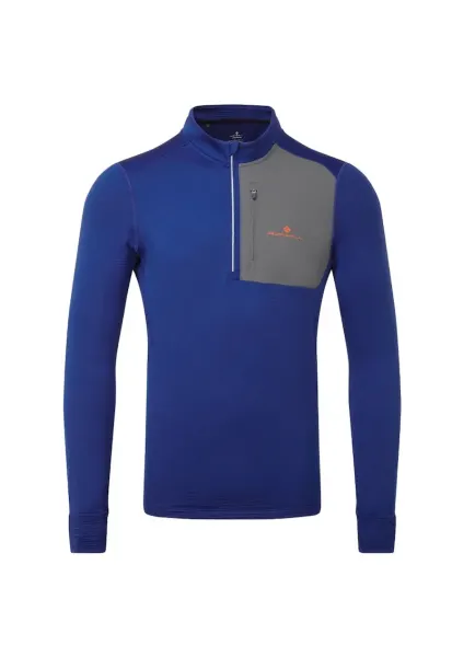 Bluza alergare barbati  Tech Winter 1/2 Zip FW 2024 - Albastru
