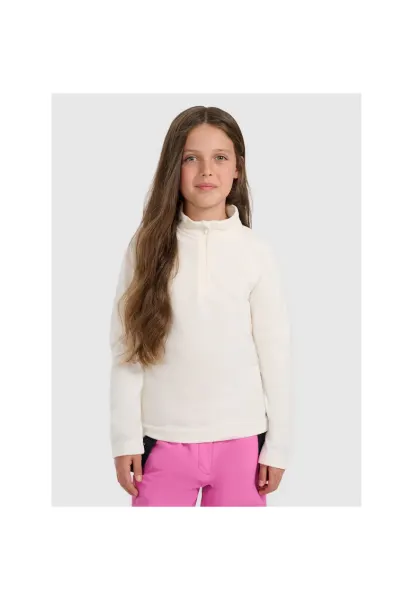 Bluza copii -  lenjerie termica din polar - calduroasa - alb - pentru schi -