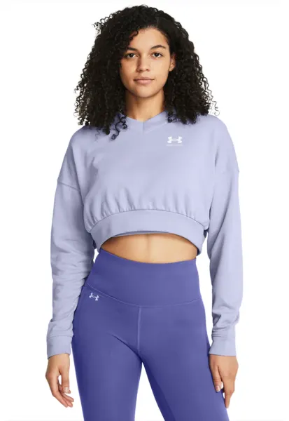 Bluza crop supradimensionata de trening din material terry Rival - Albastru lavanda