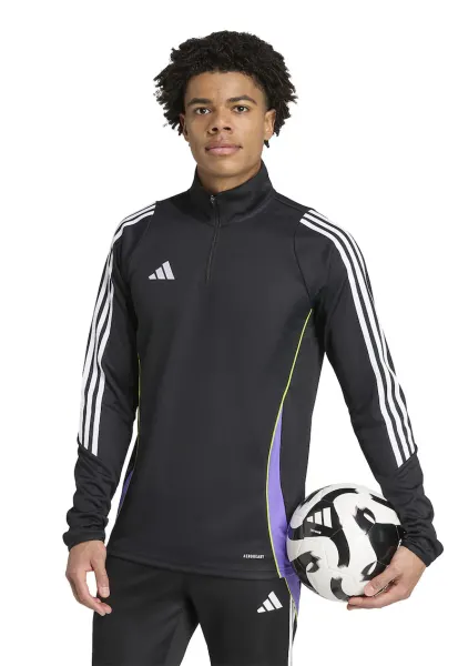 Bluza cu fenta cu fermoar pentru fotbal Trio24 - Alb/Negru