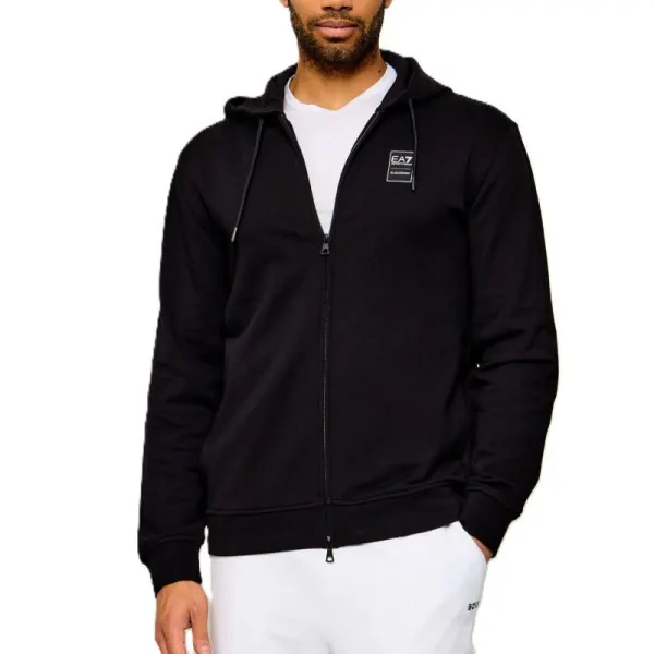 Bluza cu fermoar EA7 TRAIN BLACK EDITION LG HOODIE FZ