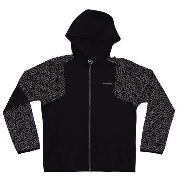 Bluza cu fermoar EA7 TRAIN GRAPHIC SERIES BOY HOODIE FZ COFT MONOGRAM LOGO