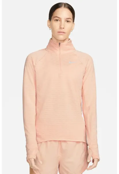Bluza cu tehnologie Therma-Fit si fermoar pentru alergare Element Therma-Fit - Piersica