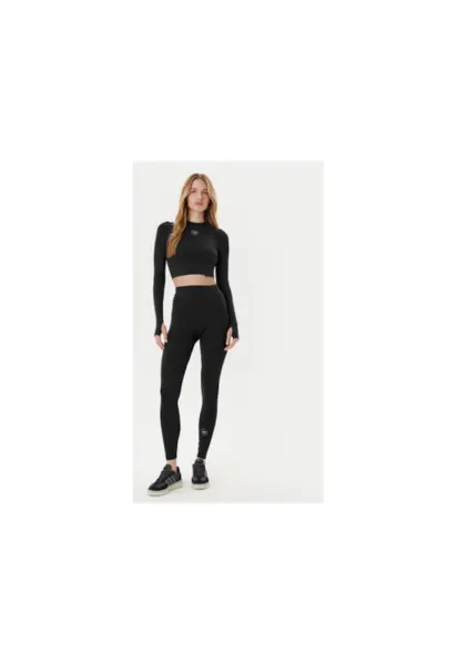 Bluza de fitness crop cu logo