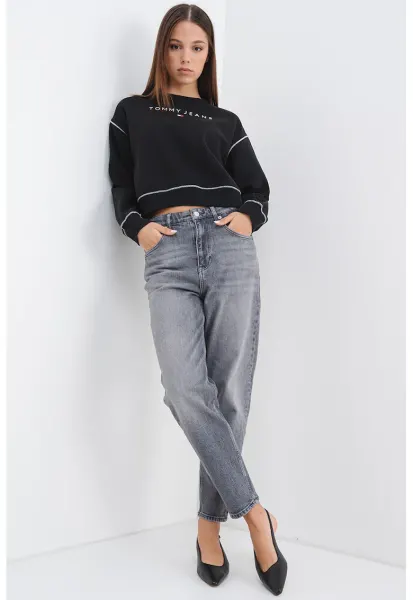 Bluza de trening crop lejera - Alb/Negru