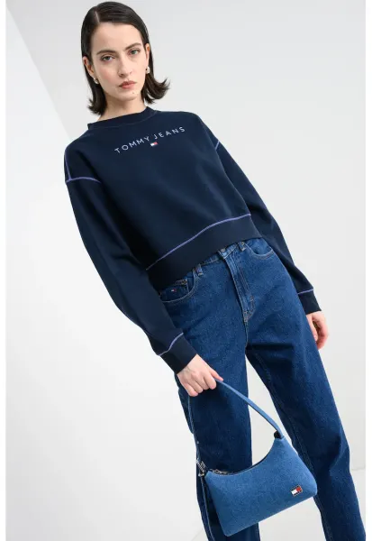 Bluza de trening crop lejera - Bleumarin