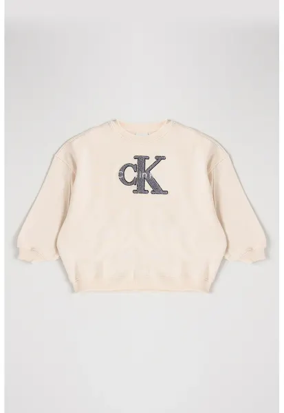 Bluza de trening cu broderie logo - Bej deschis