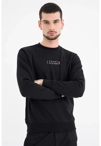Bluza de trening cu croiala slim-fit - mansete elastice si terminatie - Negru