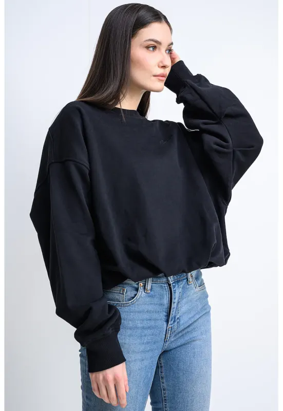 Bluza de trening cu croiala supradimensionata Efem - Negru stins