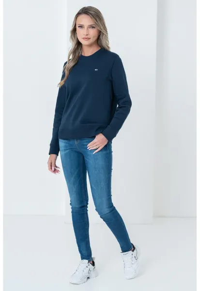 Bluza de trening cu decolteu la baza gatului - Bleumarin