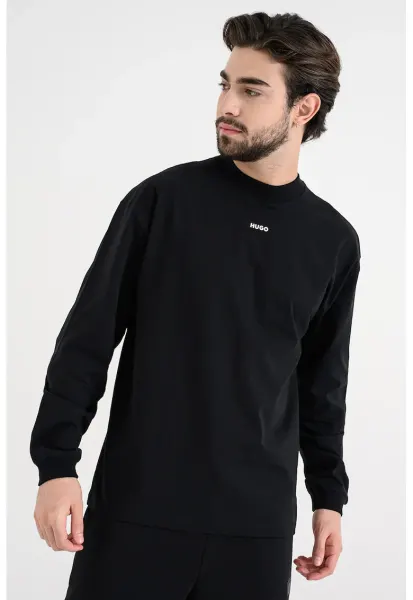 Bluza de trening cu decolteu la baza gatului Daposo - Negru
