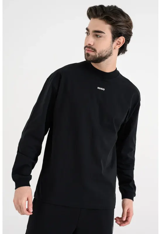 Bluza de trening cu decolteu la baza gatului Daposo - Negru