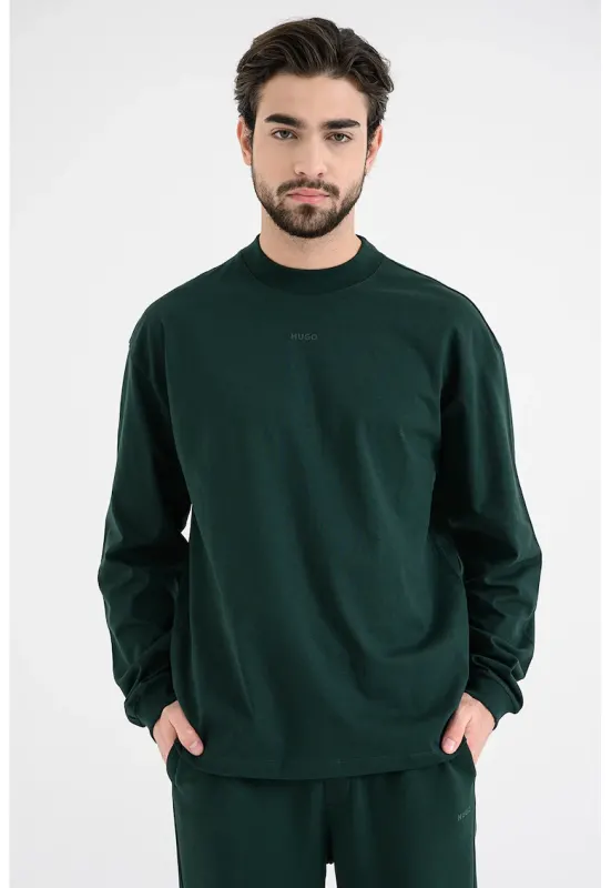 Bluza de trening cu decolteu la baza gatului Daposo - Verde englez