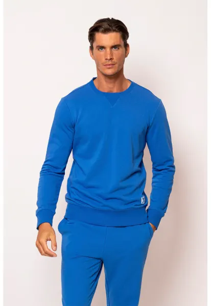 Bluza de trening cu decolteu la baza gatului Dersus - Albastru royal