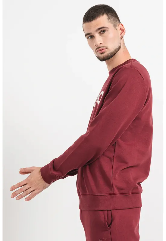 Bluza de trening cu decolteu la baza gatului si imprimeu logo Dem - Alb/Visiniu