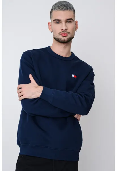 Bluza de trening cu decolteu la baza gatului si logo - Bleumarin