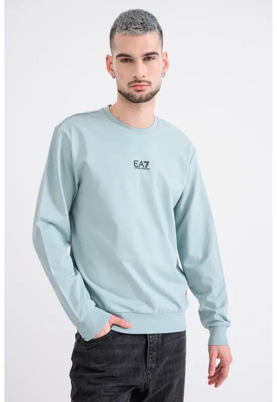 Bluza de trening cu detaliu logo si decolteu la baza gatului - Verde pal