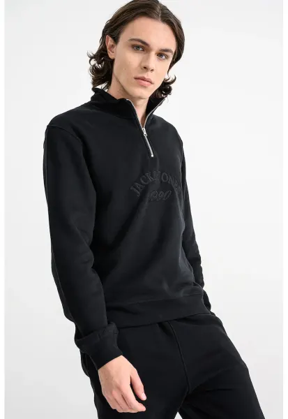 Bluza de trening cu fenta cu fermoar Bleecker - Negru