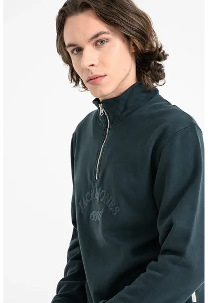 Bluza de trening cu fenta cu fermoar Bleecker - Verde inchis
