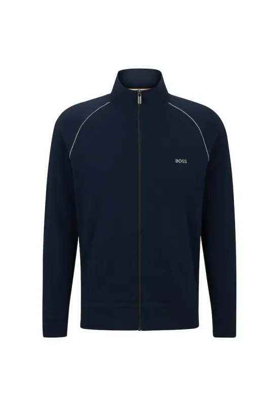 Bluza de trening cu fermoar de casa - Albastru