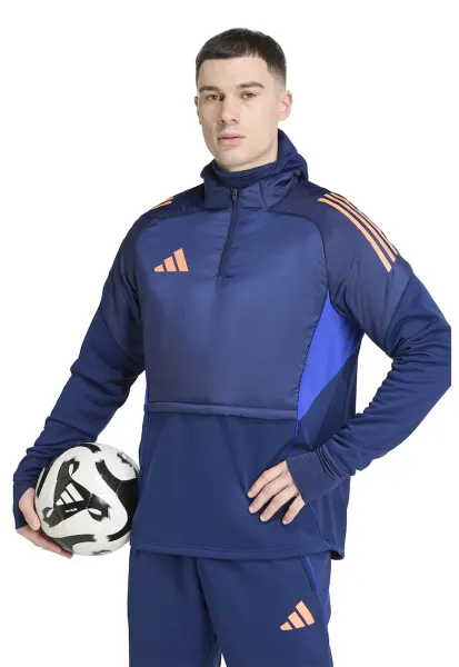 Bluza de trening cu fermoar pentru fotbal - Albastru inchis