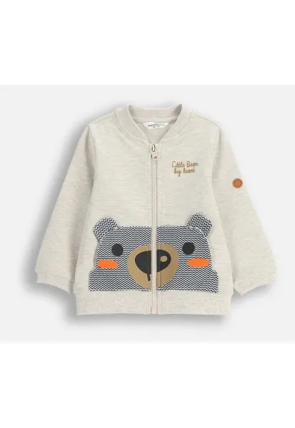 Bluza de trening cu fermoar si broderie