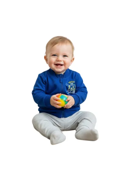 Bluza de trening cu fermoar si buzunare -