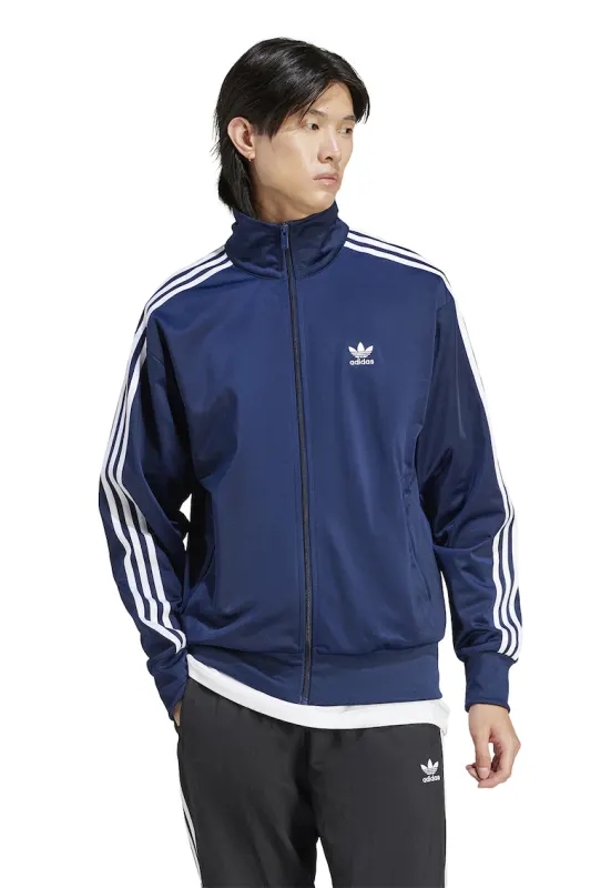 Bluza de trening cu fermoar si guler inalt Firebird - Albastru inchis/Alb optic