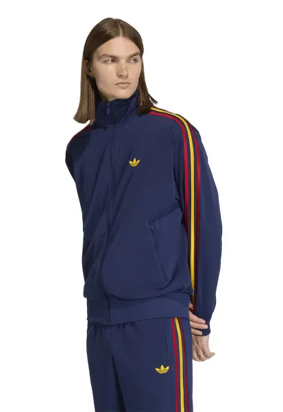 Bluza de trening cu fermoar si guler inalt Firebird - Rosu/Albastru inchis/Galben sofran