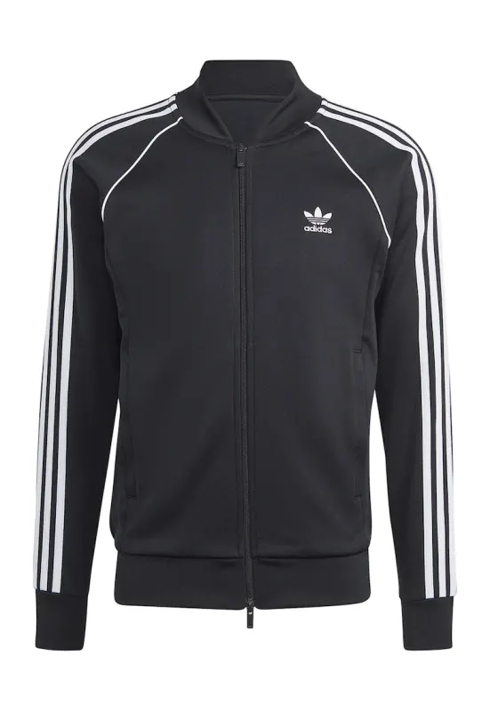 Bluza de trening cu fermoar si logo - Negru/Alb optic