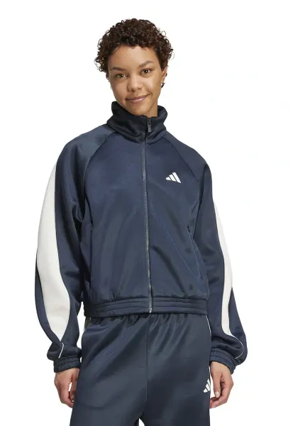 Bluza de trening cu fermoar si maneci raglan Stadium - Alb/Negru