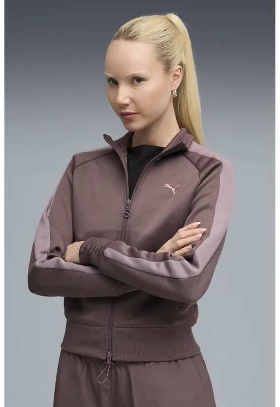 Bluza de trening cu fermoar T7 Always On - Roz somon/Roz inchis