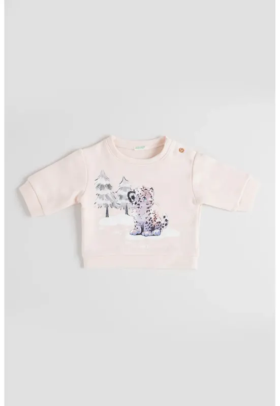 Bluza de trening cu imprimeu grafic - Piersica