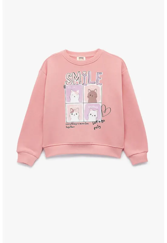 Bluza de trening cu imprimeu grafic - Roz pastel