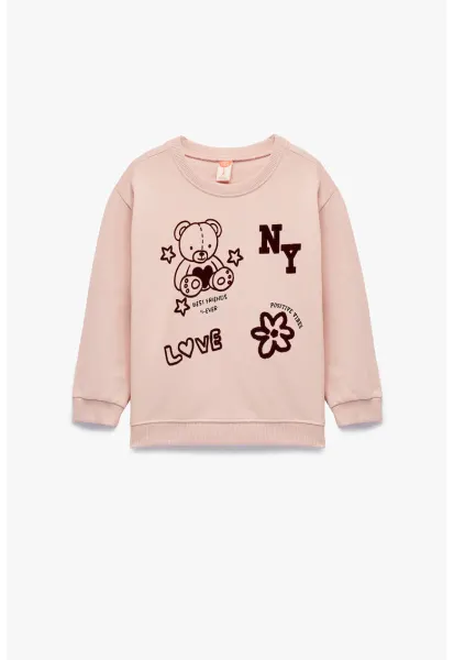Bluza de trening cu imprimeu grafic - Roz prafuit