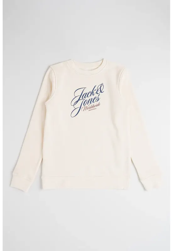 Bluza de trening cu imprimeu logo - Alb fildes/Rosu inchis/Bleumarin