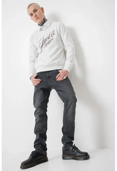 Bluza de trening cu imprimeu logo - Gri deschis melange