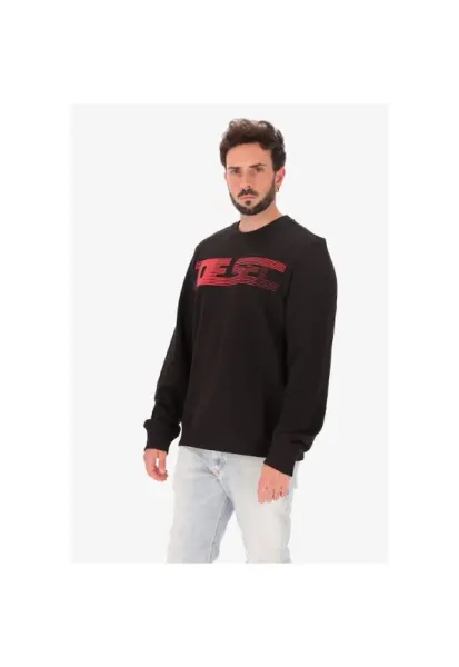 Bluza de trening cu imprimeu logo - Negru