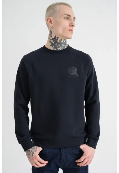 Bluza de trening cu imprimeu logo - Negru stins