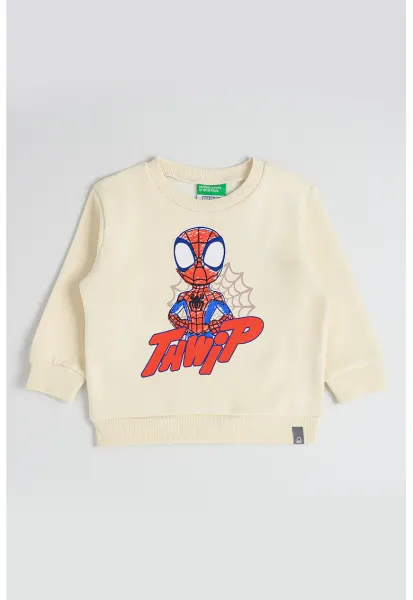 Bluza de trening cu imprimeu Spiderman - Rosu/Bej