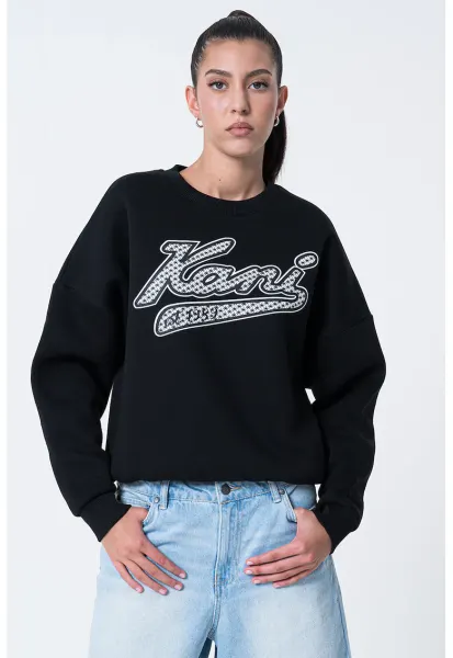 Bluza de trening cu logo - din amestec de bumbac - Negru