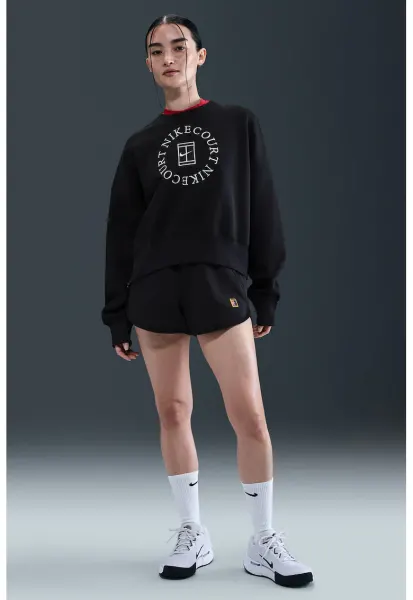 Bluza de trening cu logo - pentru tenis - Alb fildes/Negru