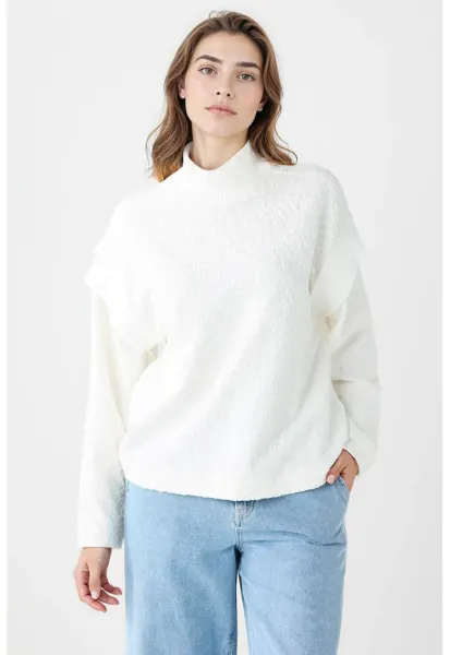 Bluza de trening cu maneci cazute - Alb fildes