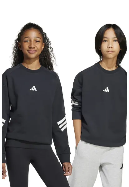 Bluza de trening cu maneci cazute - Alb/Negru stins