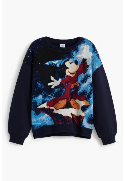 Bluza de trening cu model Minnie Mouse - Negru/Albastru