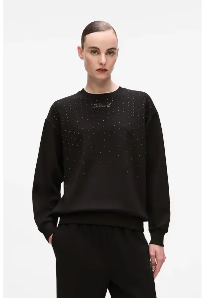 Bluza de trening cu nituri - Negru