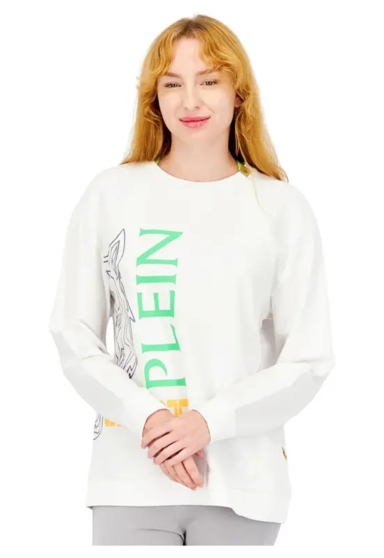 Bluza de trening dama bumbac/elastan - alb -