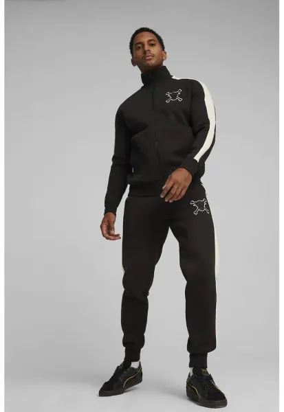 Bluza de trening din amestec de bumbac cu fermoar - Negru