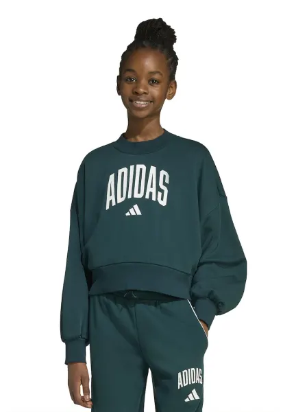 Bluza de trening din amestec de bumbac cu logo - Verde englez